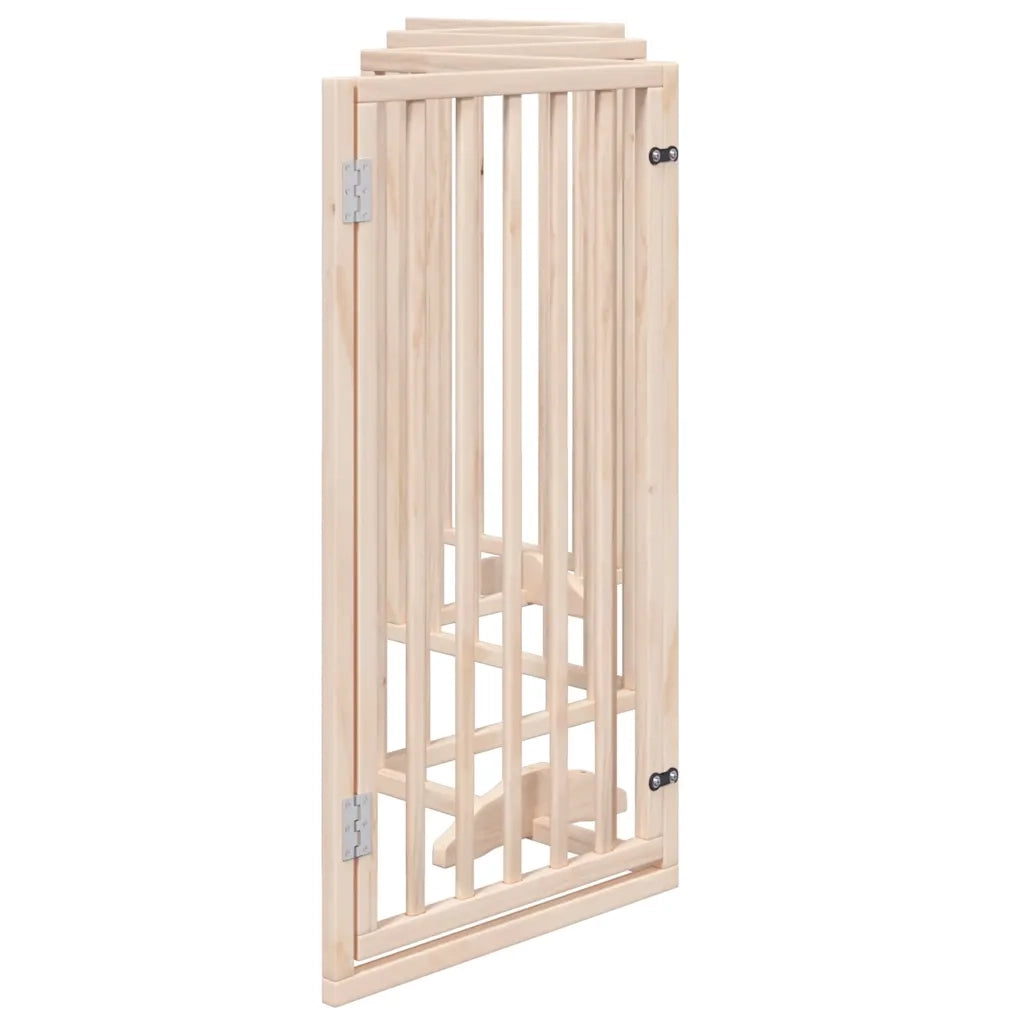 Cancelletto per cani con porta pieghevole 6 pannelli 300 cm in legno di pioppo 352175