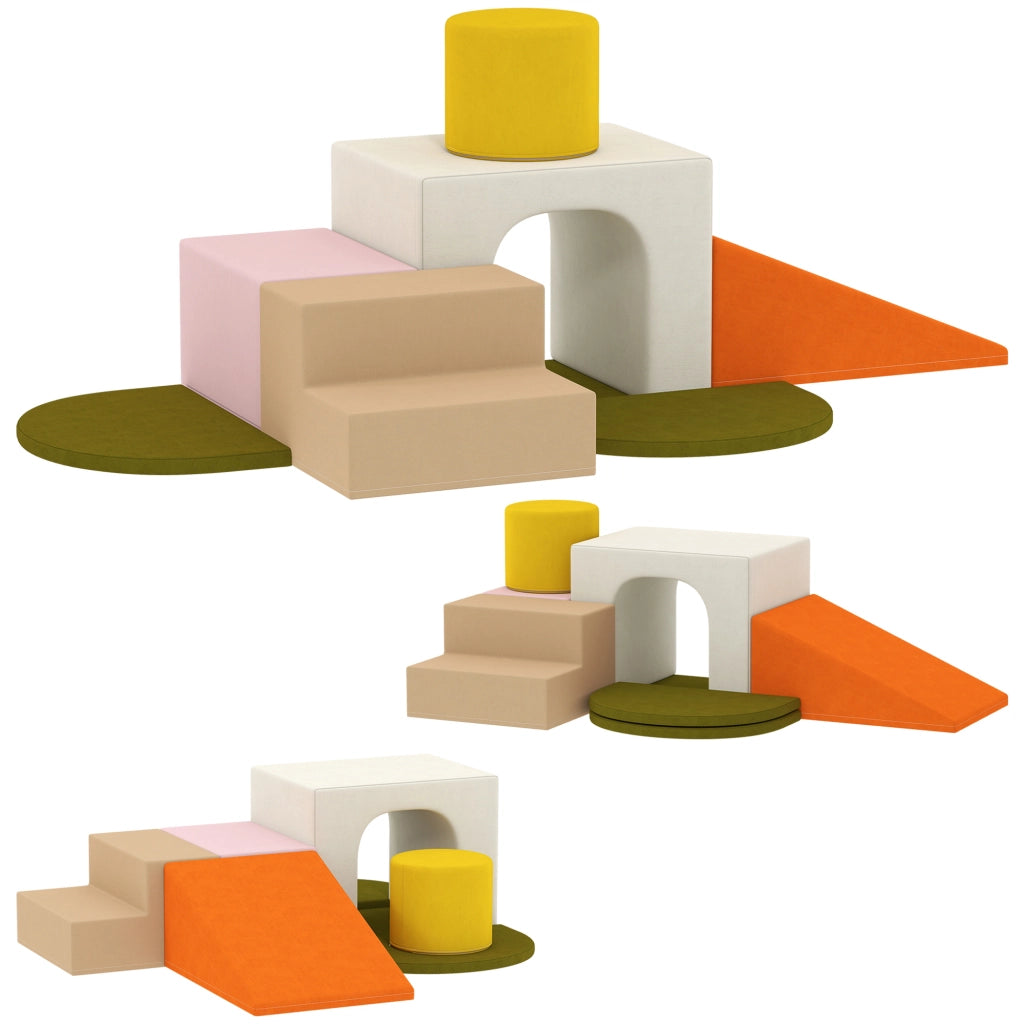 Set Costruzioni Morbide per Bambini ¨C Minimal ¨C Velluto, Schiuma PU, Arancione