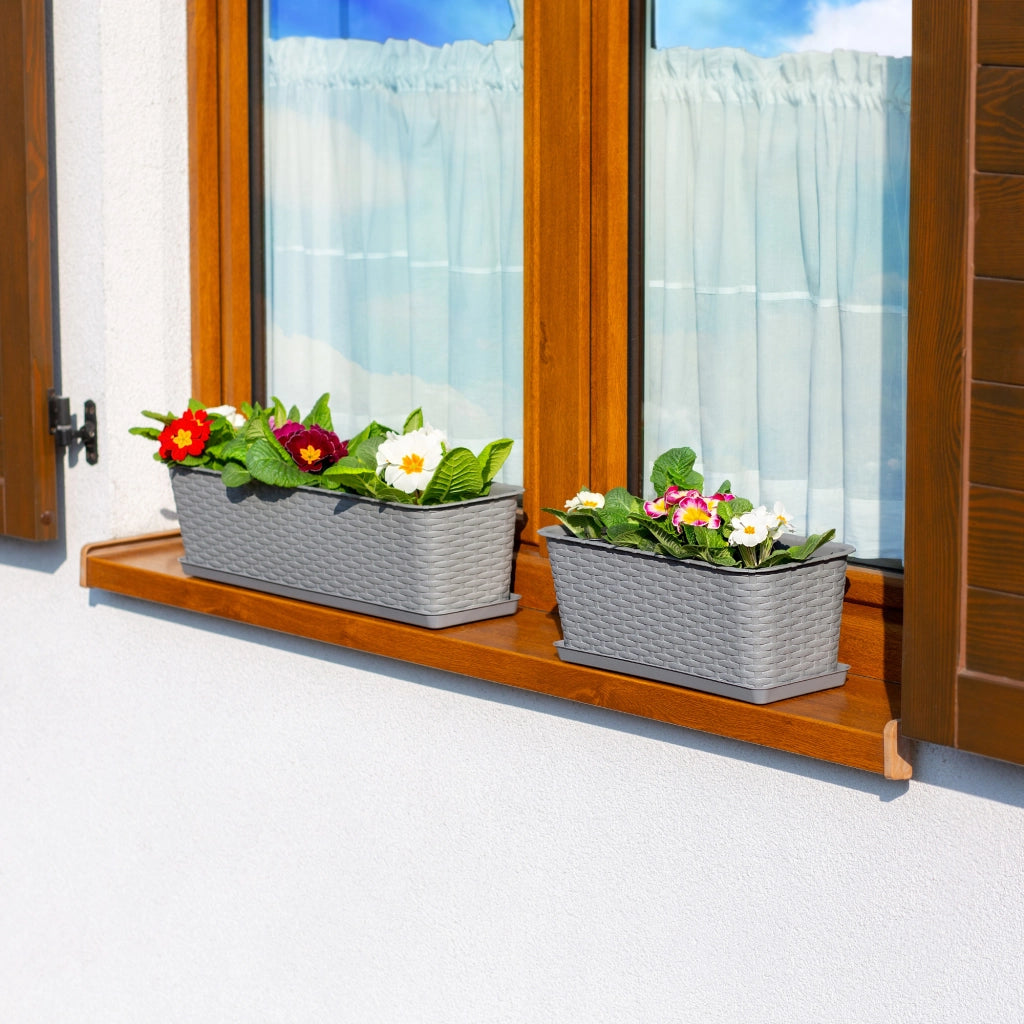 KADAX Fioriera da balcone con supporto per fiori e balaustra, 60 cm