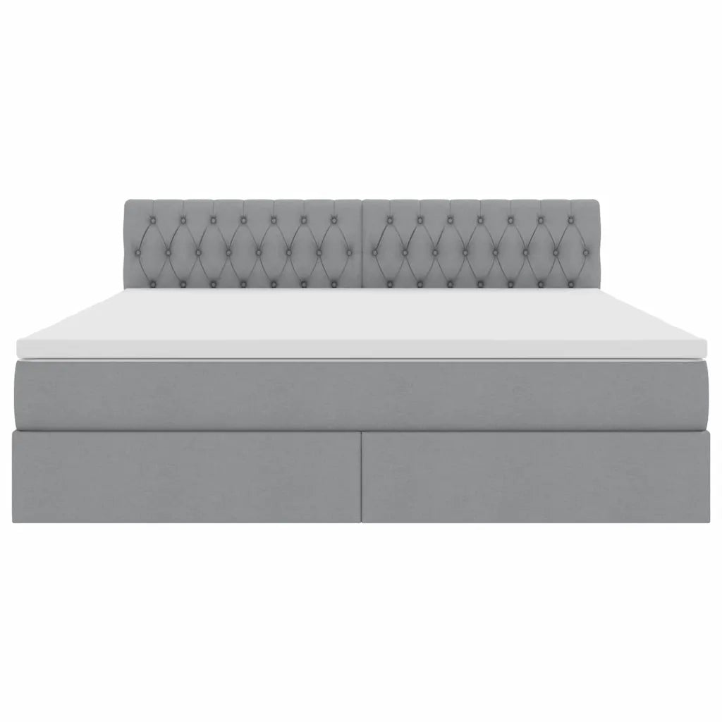 Letto con contenitore e materasso Grigio chiaro 160 x 200 cm