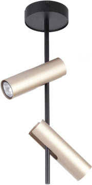 Faretto soffitto/parete doppio nero oro GU10 Leda Sigma