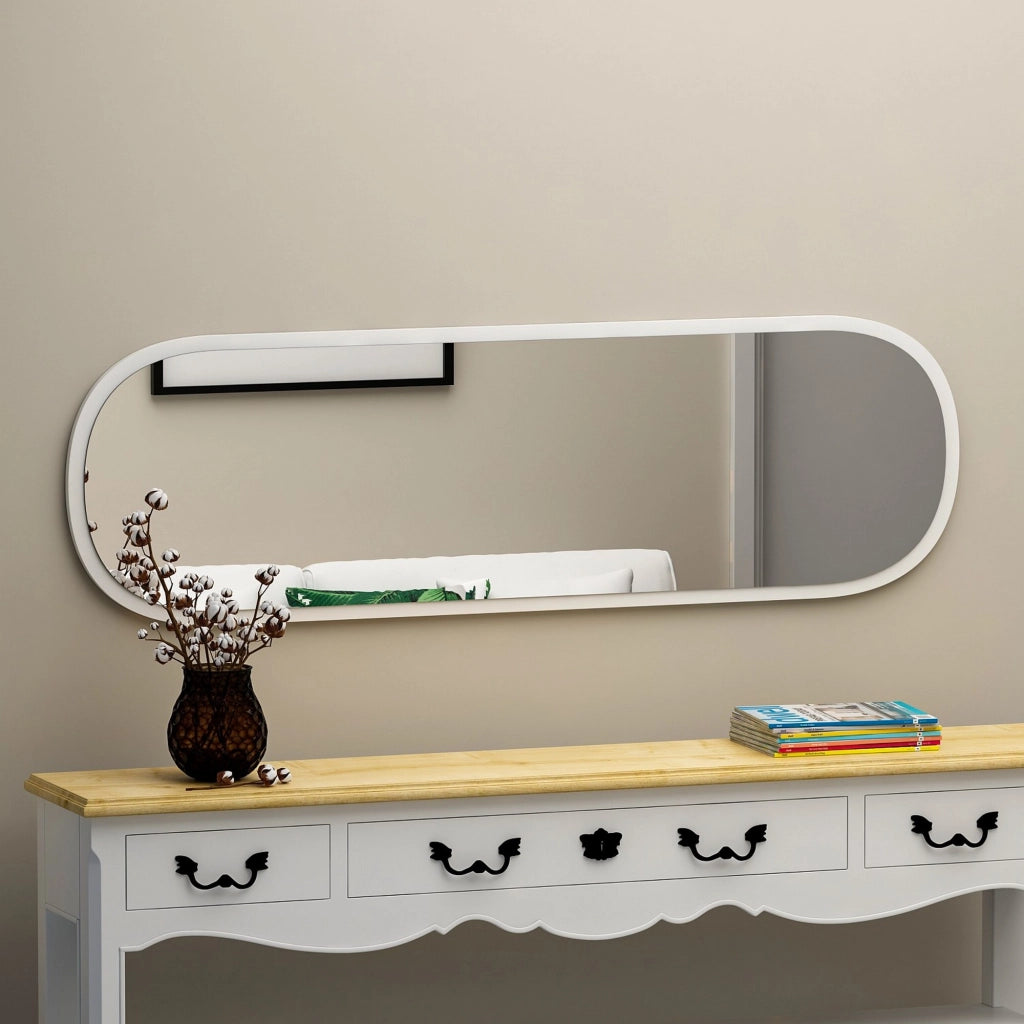 Fiesse, Specchio Forma Ovale, 40x120h cm Bianco