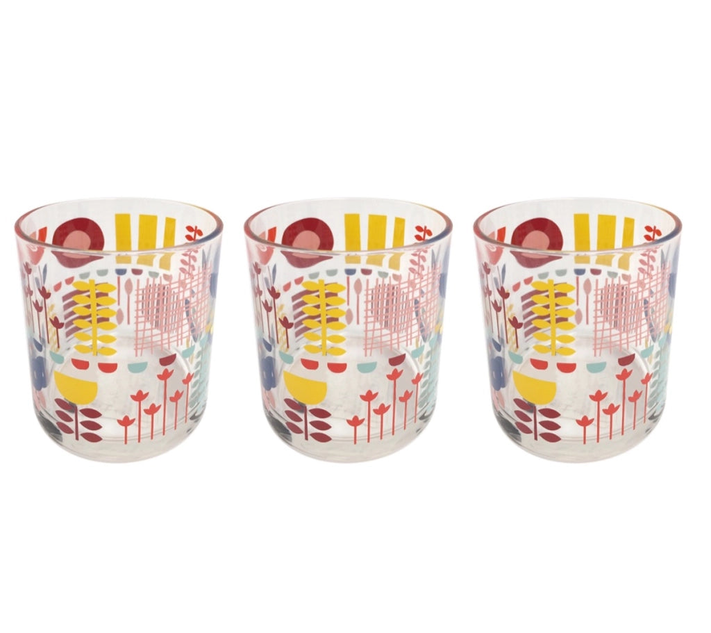 MAURY'S NORDIC BICCHIERI PER ACQUA 3 PZ FANTASIA MULTICOLOR
