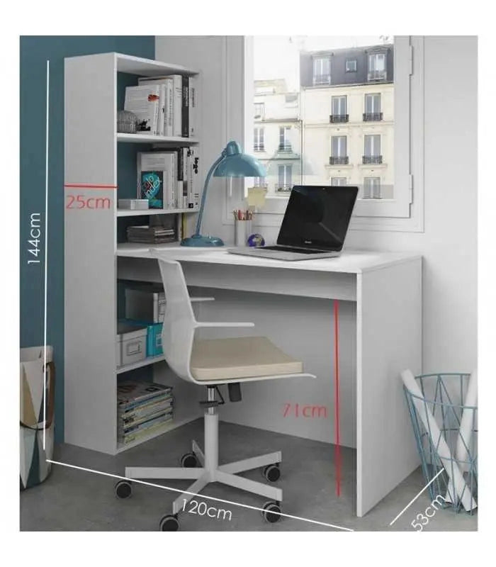 SCRIVANIA CON LIBR.DUPLO BIANCO ARTIC