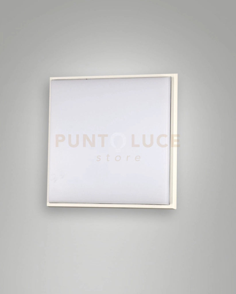 DESDY PLAFONIERA LED BIANCA L.18X18CM 10W 3000K 1050LM IN ALLUMINIO IP54