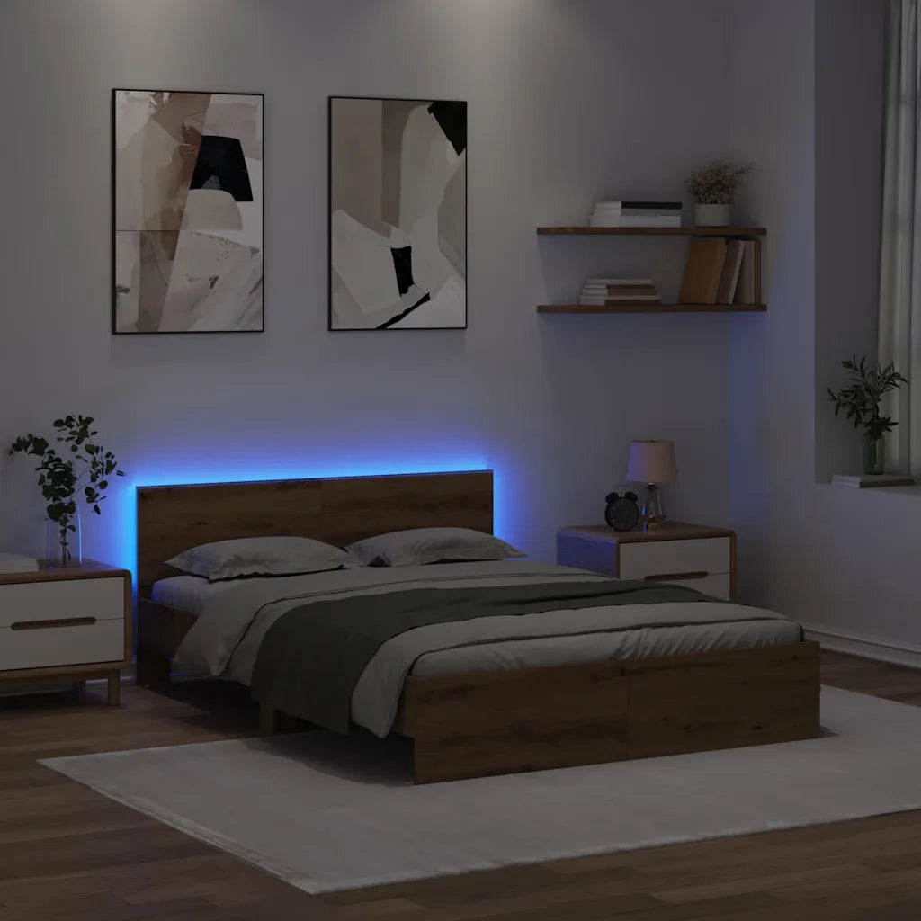 Letto matrimoniale | Letto per adulti | Struttura del letto Rovere artigianale 140 x 190 cm