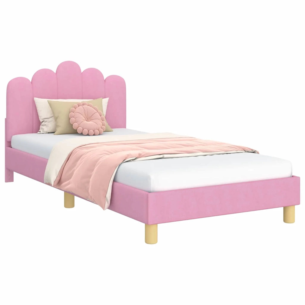 Struttura letto bambini con testata-Giroletto per bambini Rosa 80 x 200 cm Tessuto 225151