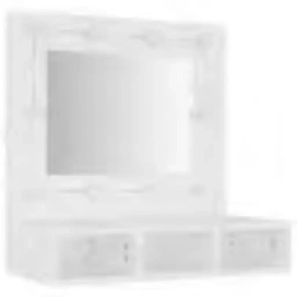 Mobile a Specchio con LED Bianco 60x31,5x62 cm 808882