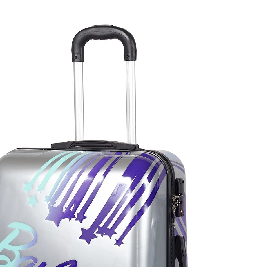 Set 2 Valigie trolley rigida ABS, ruote, maniglie, più scomparti Silver Barbie