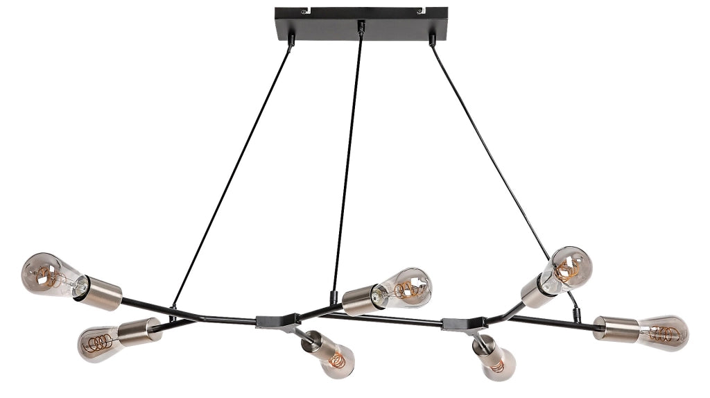 Lampada a sospensione Branwen Rabalux 7 luci E27 nera