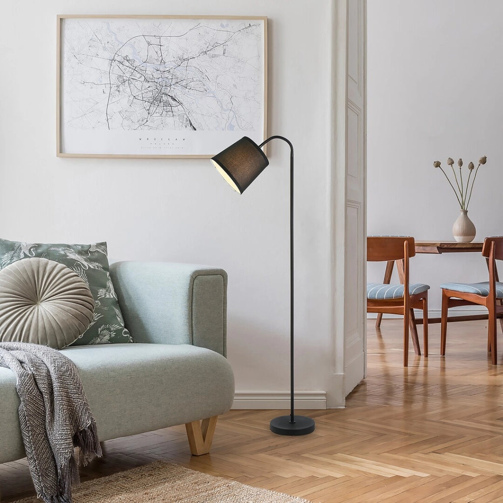 Lampada da terra Rabalux Godric nera E27 25W 141 cm