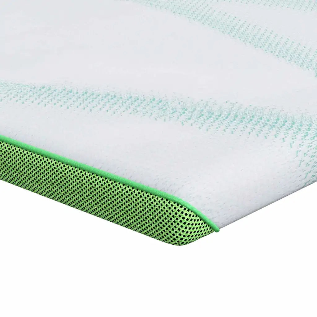 Topper per materasso Bianco e Verde 160 x 200 cm 4106173