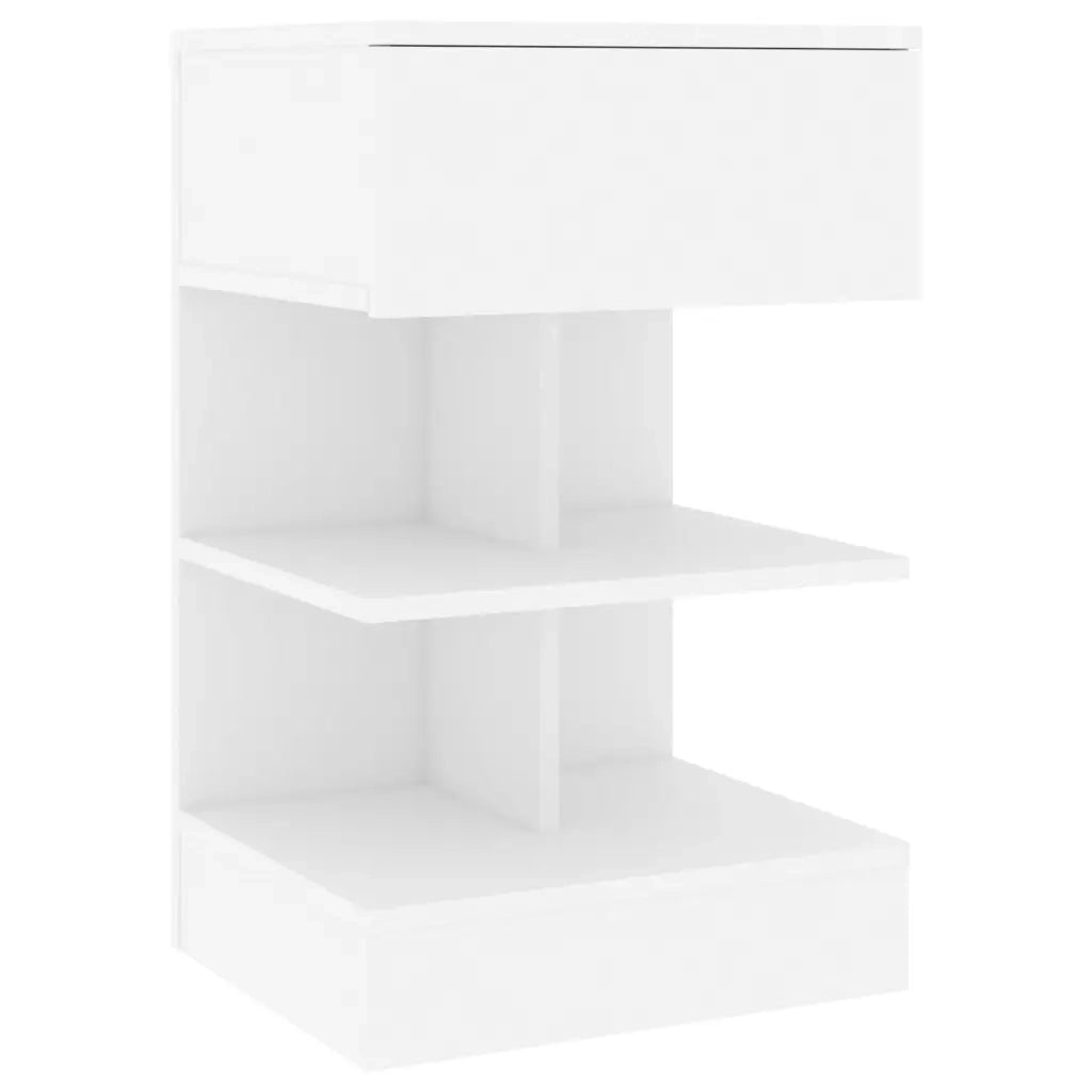 Set di 2 Comodini | Armadio da Notte | Mobiletto da notte Bianchi 40x35x65 cm in Legno Ingegnerizzato