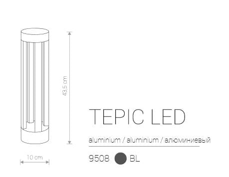 Paletto LED da esterno Nowodvorski Tepic nero IP54 9W