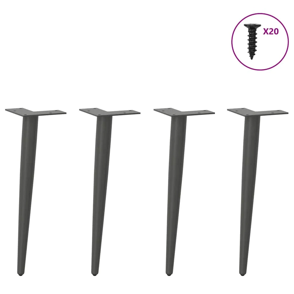 Set di 4 gambe per tavolino da caffè coniche regolabili dal design moderno ed elegante 30-31 cm in acciaio antracite 02_0056807