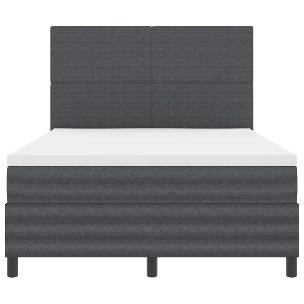 Letto a Sorgente LED Grigio Scuro e Bianco 140 x 190 cm 3337644