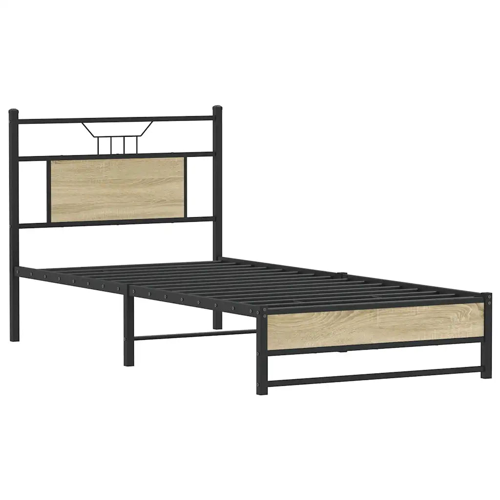 Giroletto senza Materasso-Struttura Letto Rovere Sonoma 75x190 cm in Truciolato 892558