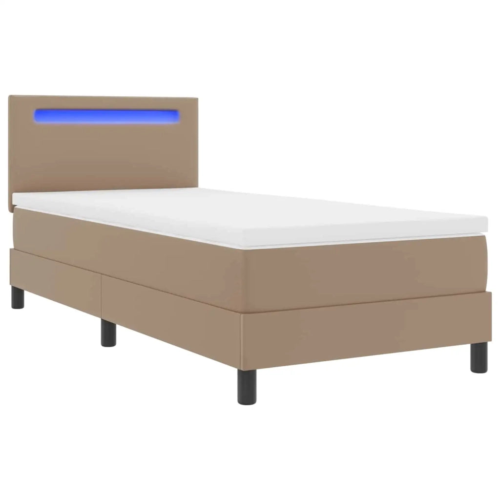 Letto a molle Cappuccino 90 x 200 cm Pelle sintetica 3339035