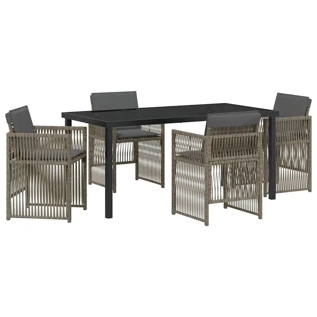 Set da Pranzo per Giardino 5 pcs Grigio