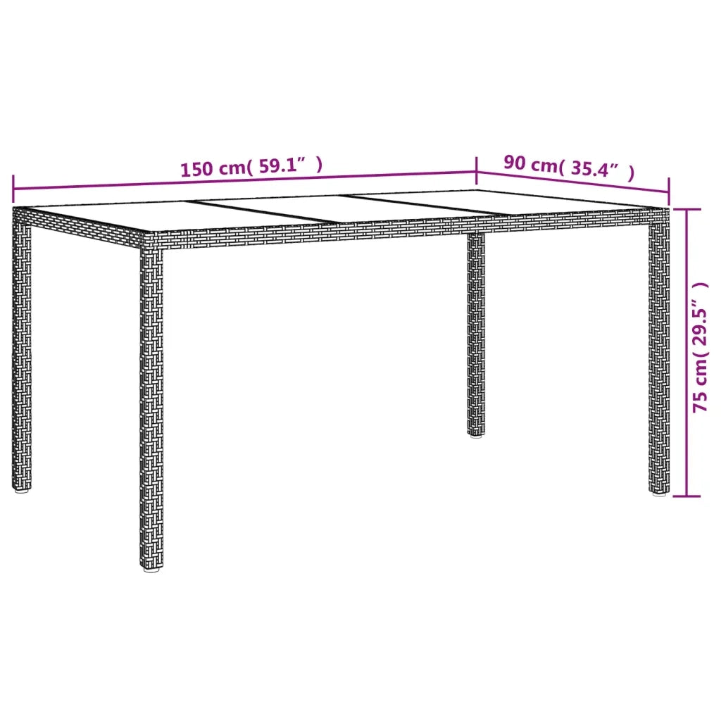 Set da Pranzo da Giardino 7 pz con Cuscini in Polyrattan Grigio 3187383