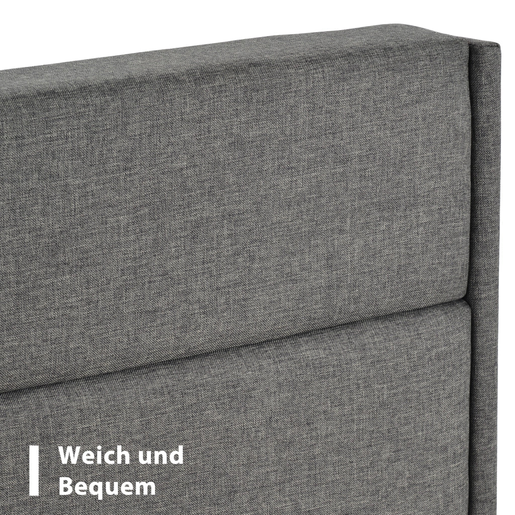 Letto singolo imbottito 90x200 cm con struttura in lino grigio con testiera design moderno versatile per ambienti giovanili