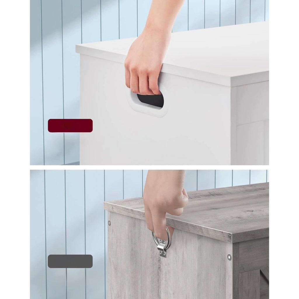 Cassa panca moderna Oskar bianca in legno con seduta