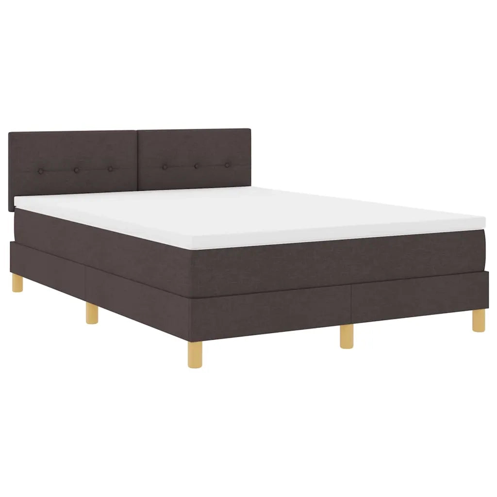 Letto a Sorgente LED con led Marrone Scuro 140 x 200 cm Tessuto