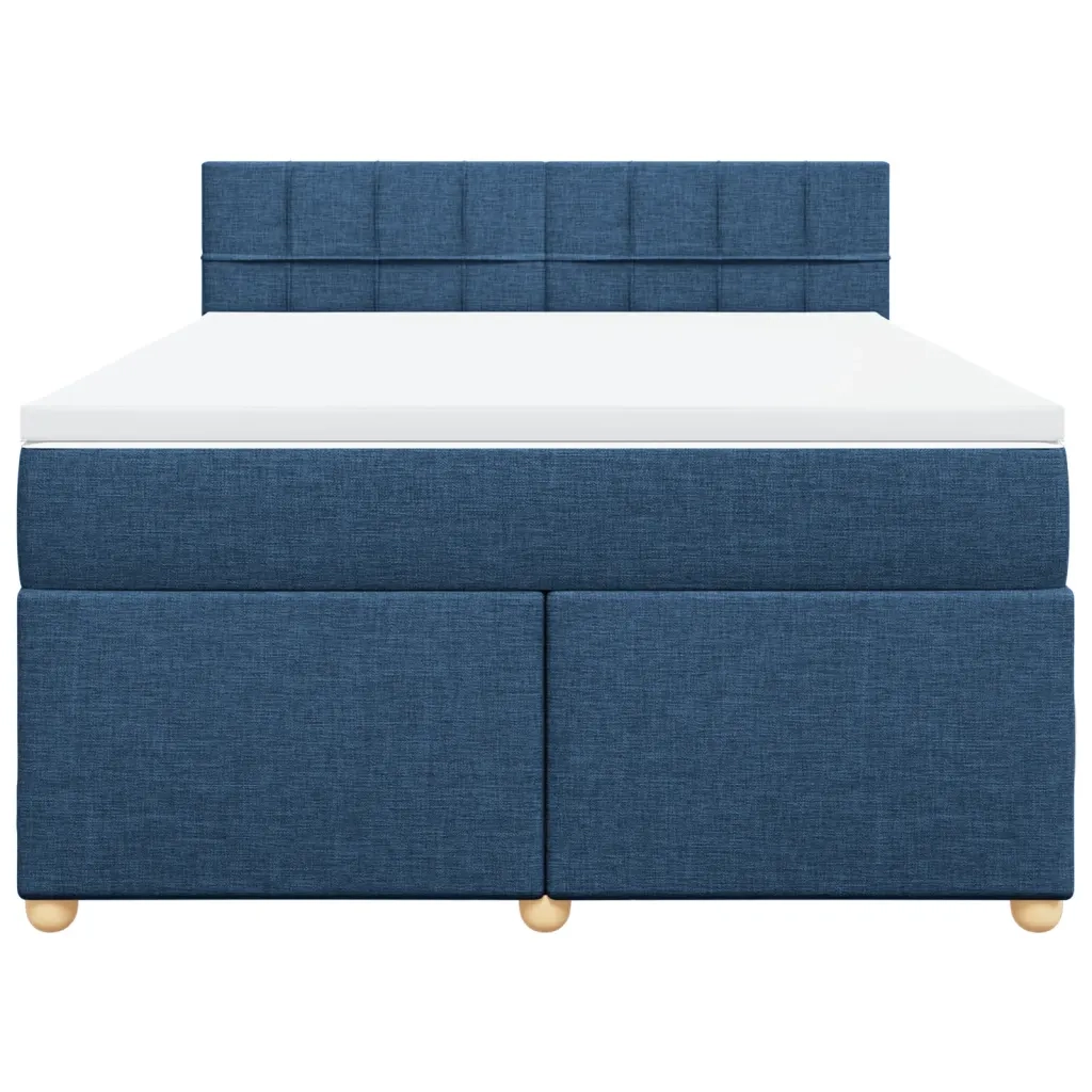 Giroletto a Molle con Materasso Blu 140x200 cm in Tessuto