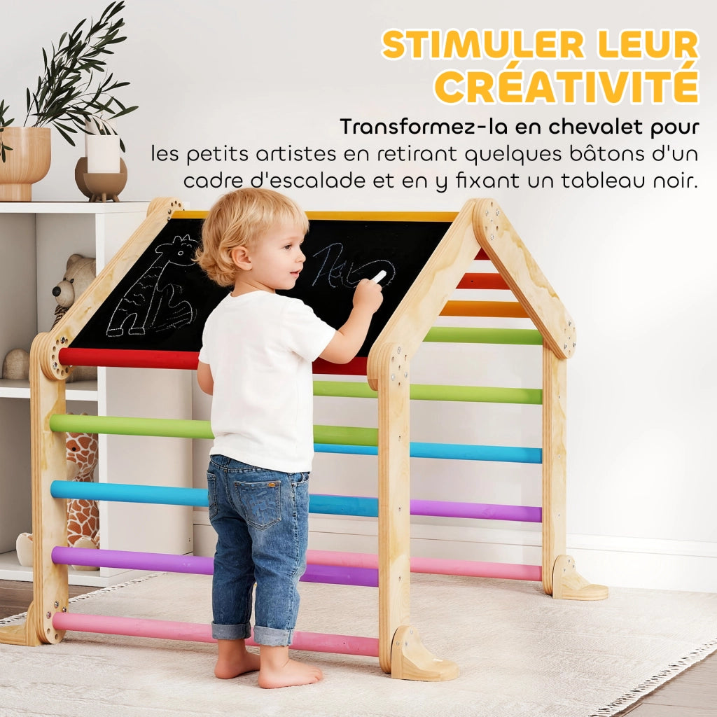 Casetta da gioco con scivolo e struttura arrampicata ¨C zephmum ¨C multicolore