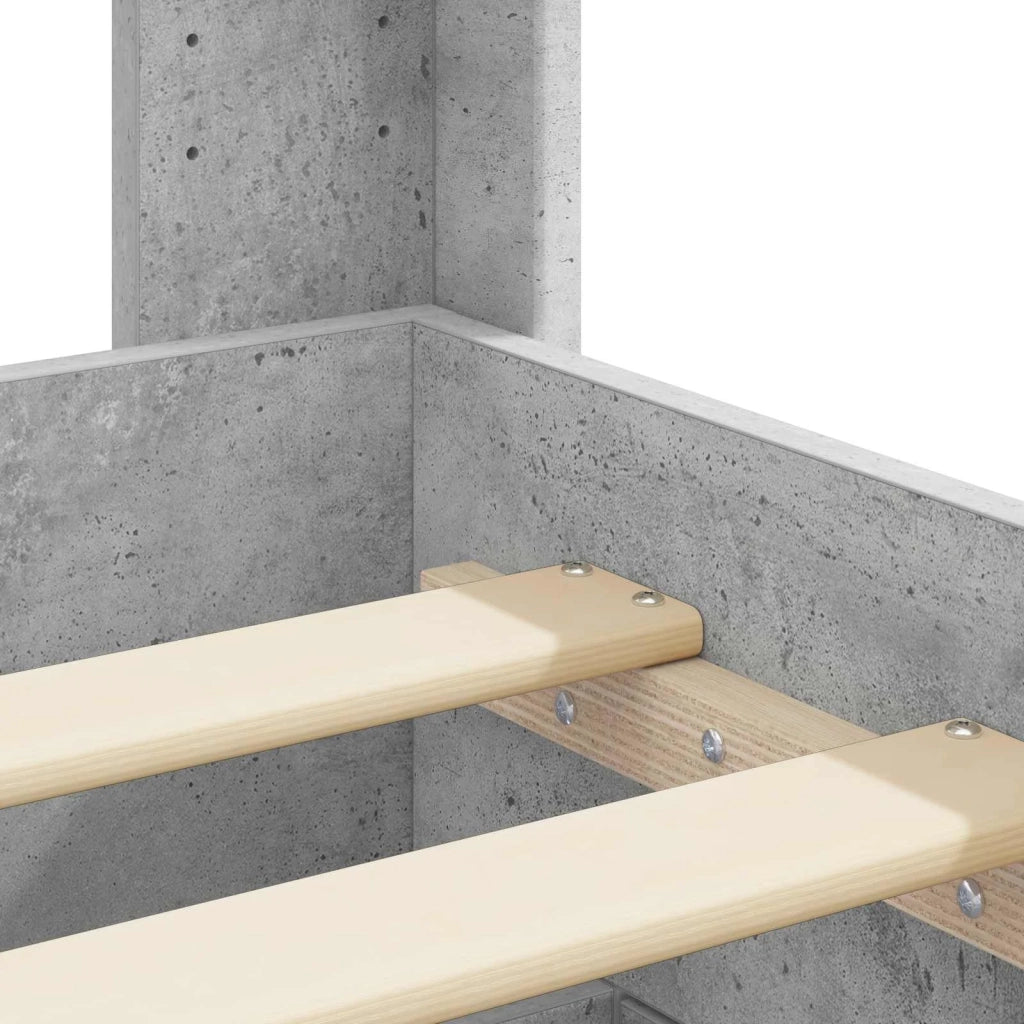 Struttura del letto con stoccaggio e testata Grigio Cemento 3414462