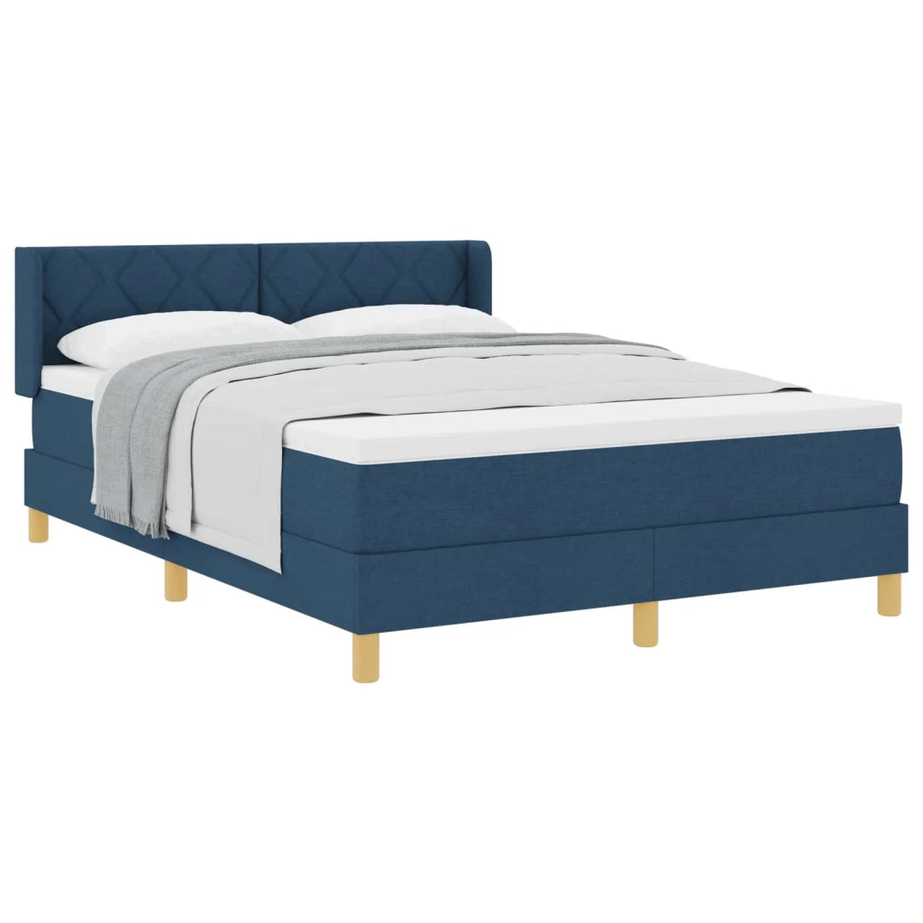 Letto a molle con cuscino con testiera Blu 200 x 140 cm Tessuto 3341362