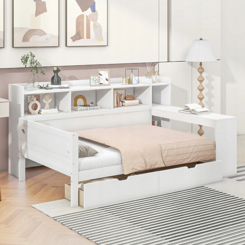 Sofa letto con scrivania e USB - Xylo - 90x200 - Bianco