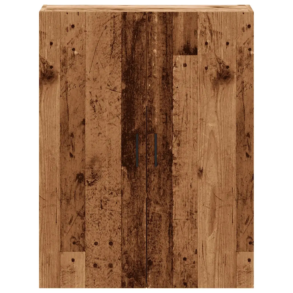 Mobiletto da parete vintage dal design elegante e pratico 69,5 x 34 x 90 cm realizzato in legno composito con finitura effetto legno anticato 02_0051126