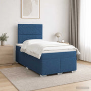 Letto box spring con materasso Blu 120 x 190 cm Tessuto 3454837