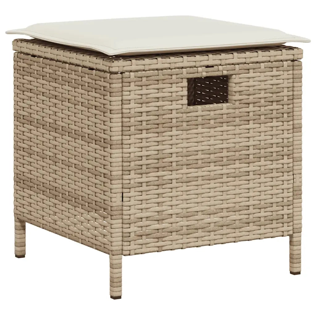 Set Divano da Giardino 6 pz con Cuscini a L Beige in Polyrattan 3213542
