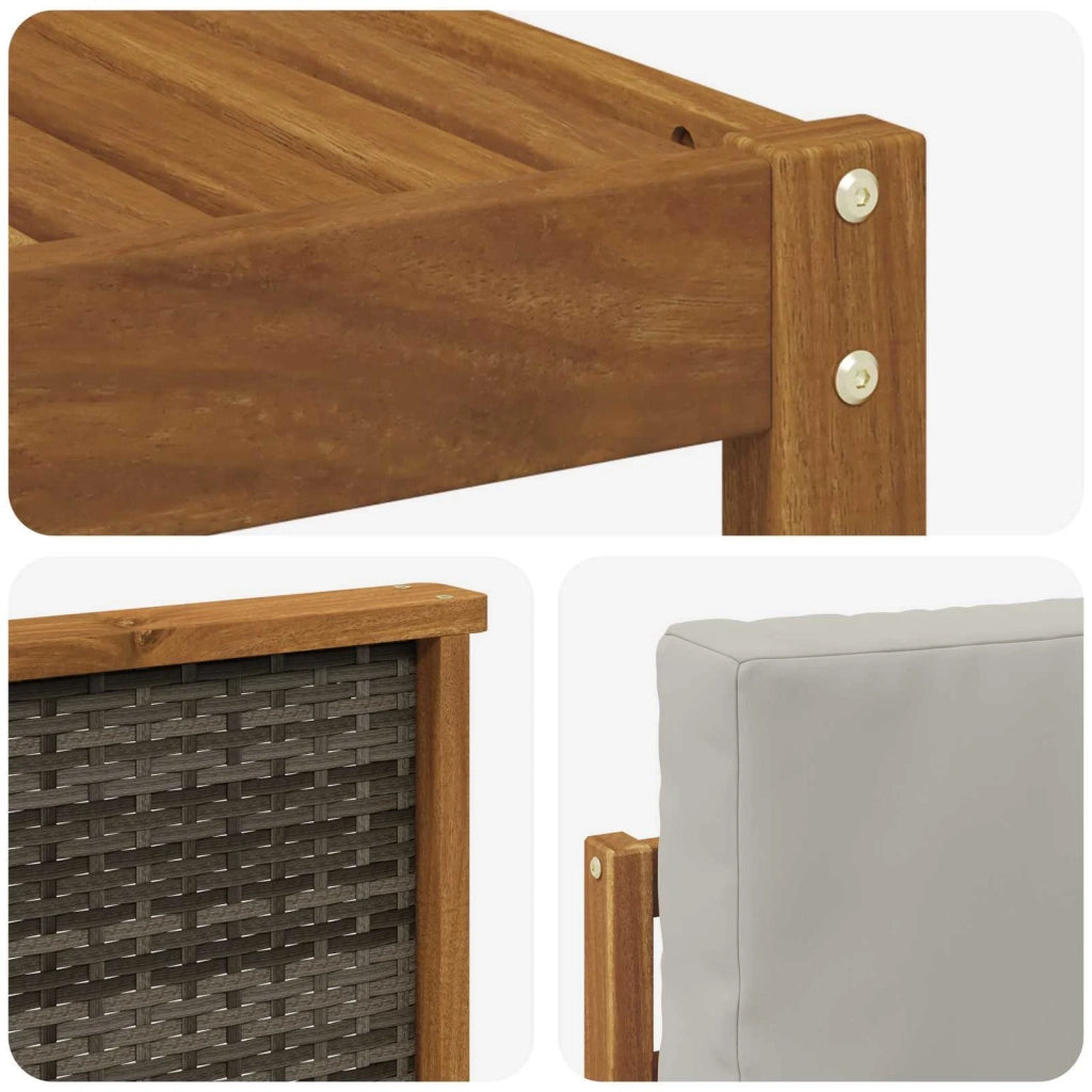 Set di divani da esterno 5 pcs Naturale e Grigio Chiaro 3385187