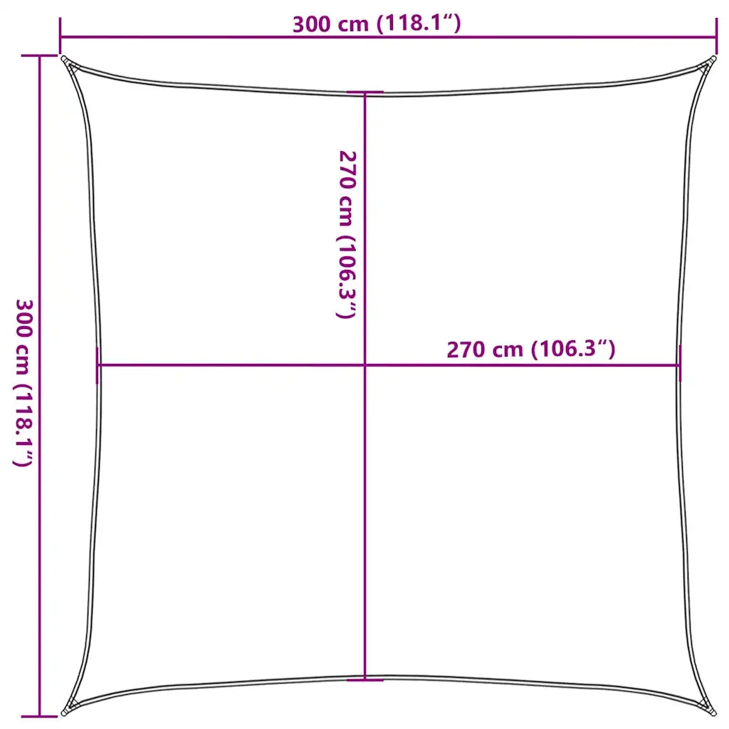 Vela Parasole | Telo Ombra | Vela da ombra 160 g/m2 Beige 3x3 m in HDPE