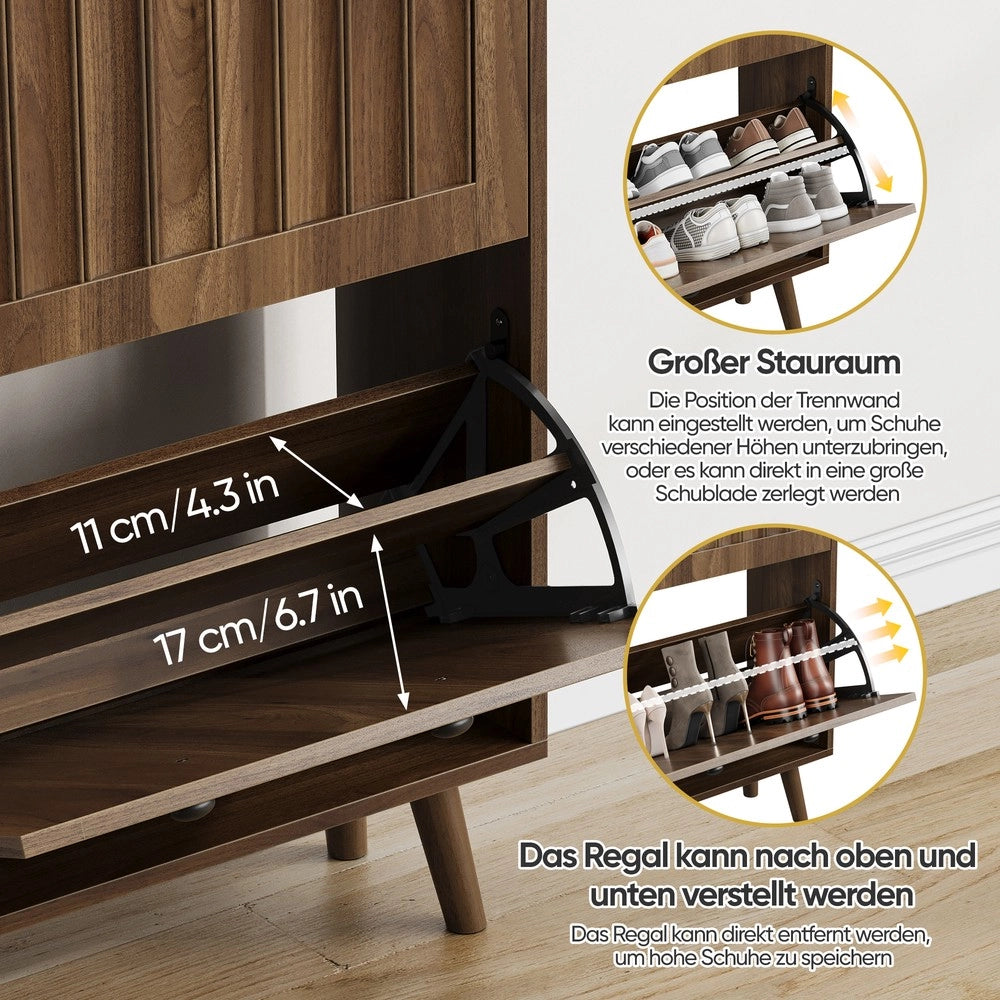 Scarpiera Verticale ¨C MINIMAL ¨C Noce, 60 cm, Ingresso e Corridoio