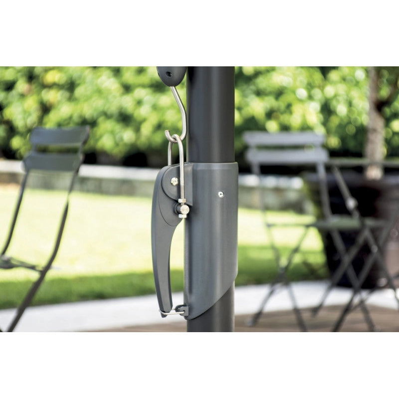 Ombrellone 5x5 Palo Centrale Antracite Push Up Telo Ecru' Moia