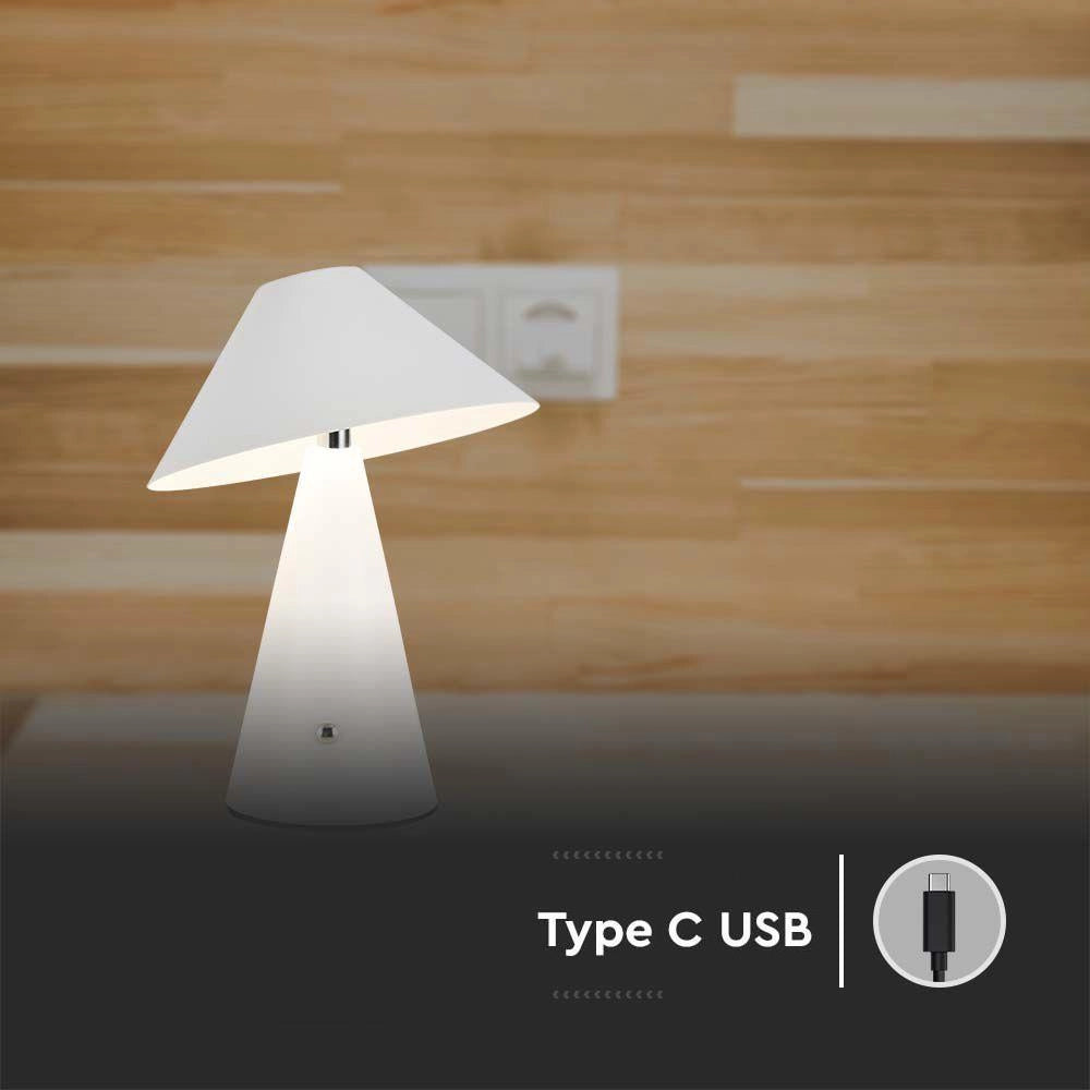 Lampada da tavolo LED 3W USB-C dimmerabile bianca V-TAC