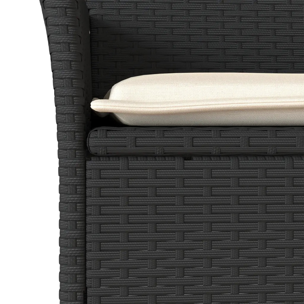 Set da Pranzo da Giardino 3 pz con Cuscini Polyrattan e Vetro 3278537