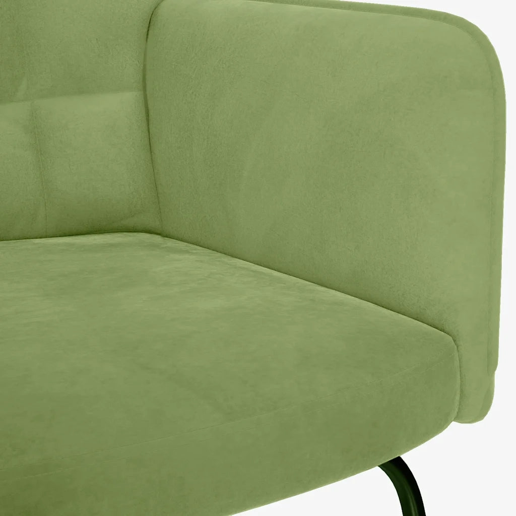 Sedia a Dondolo Verde Chiaro in Velluto 4016835