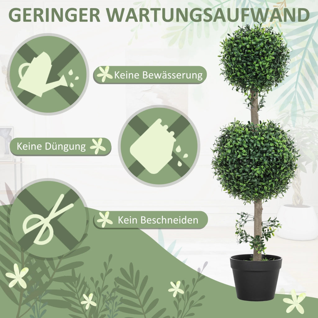 Set 2 Piante Artificiali Bosso UV ¨C Xylo ¨C Verde con Vaso