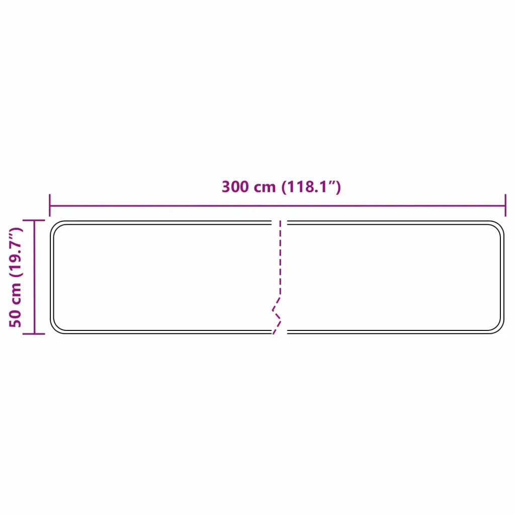 Runner Tappeto MARSA Nero 50 x 300 cm Poliestere e PVC 42023326