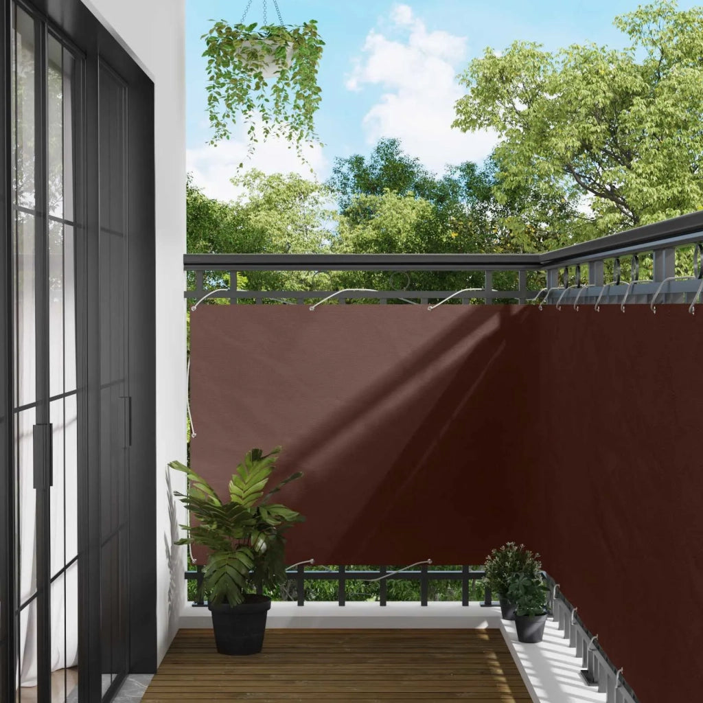 Schermo da balcone Marrone 120 x 200 cm Tessuto Oxford 42030883