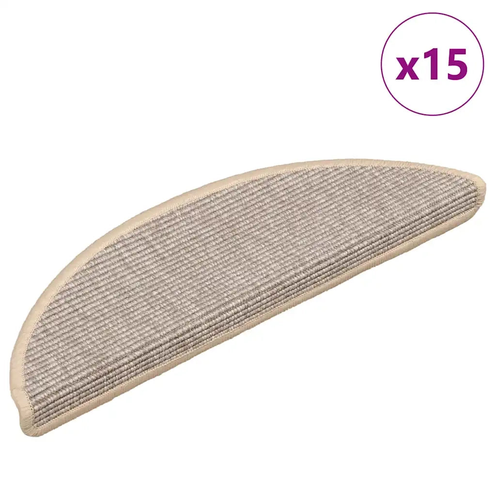 Tappetini per scale 15 pz 56x17x3 cm Argento Semicircolari 326895