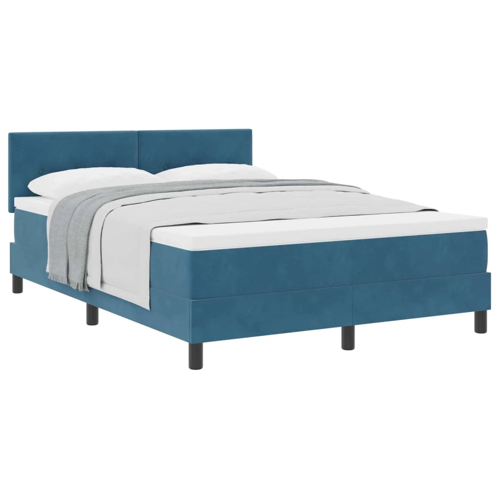 Letto a molle con materasso Blu Scuro 160 x 200 cm Velluto 3339186