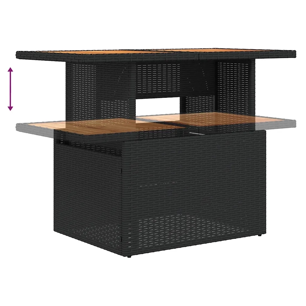 Set Divani da Giardino con Cuscini 7pz Nero Polyrattan 3327219