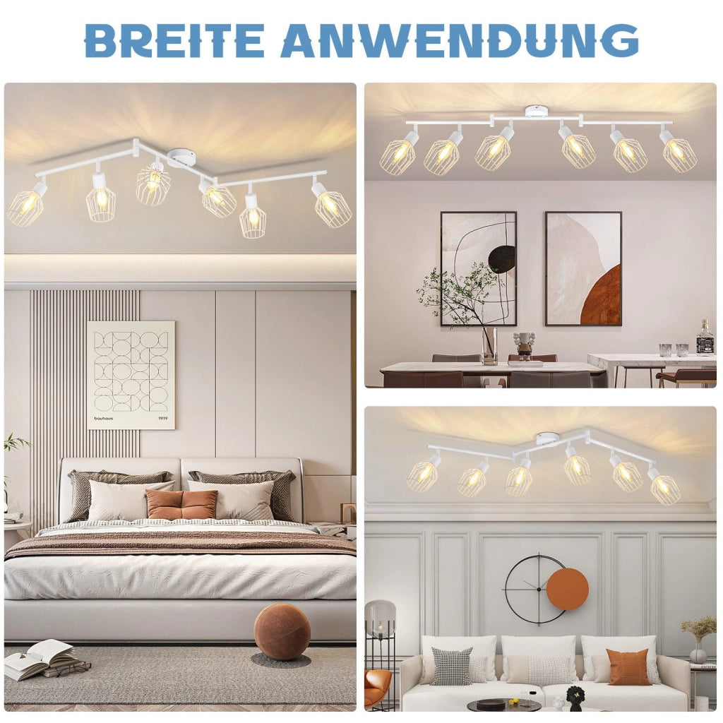 ZMH Faretto da soffitto LED bianchi 6 lampadine E14 retro orientabili 350°
