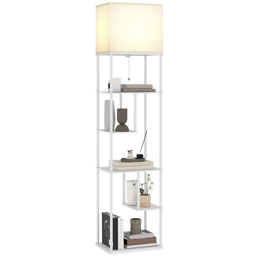 Lampada da Terra con Mensole ¨C Xylo ¨C Temperatura Colore Regolabile 3000K-6500K con Telecomando E27